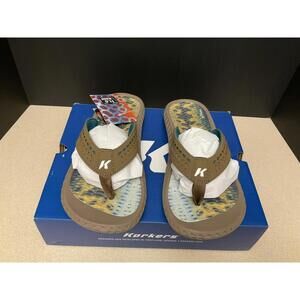 NEW! Mens Korkers Fish Bass Art Flip Flops, Non-Marking, Size 11. Nice!!!